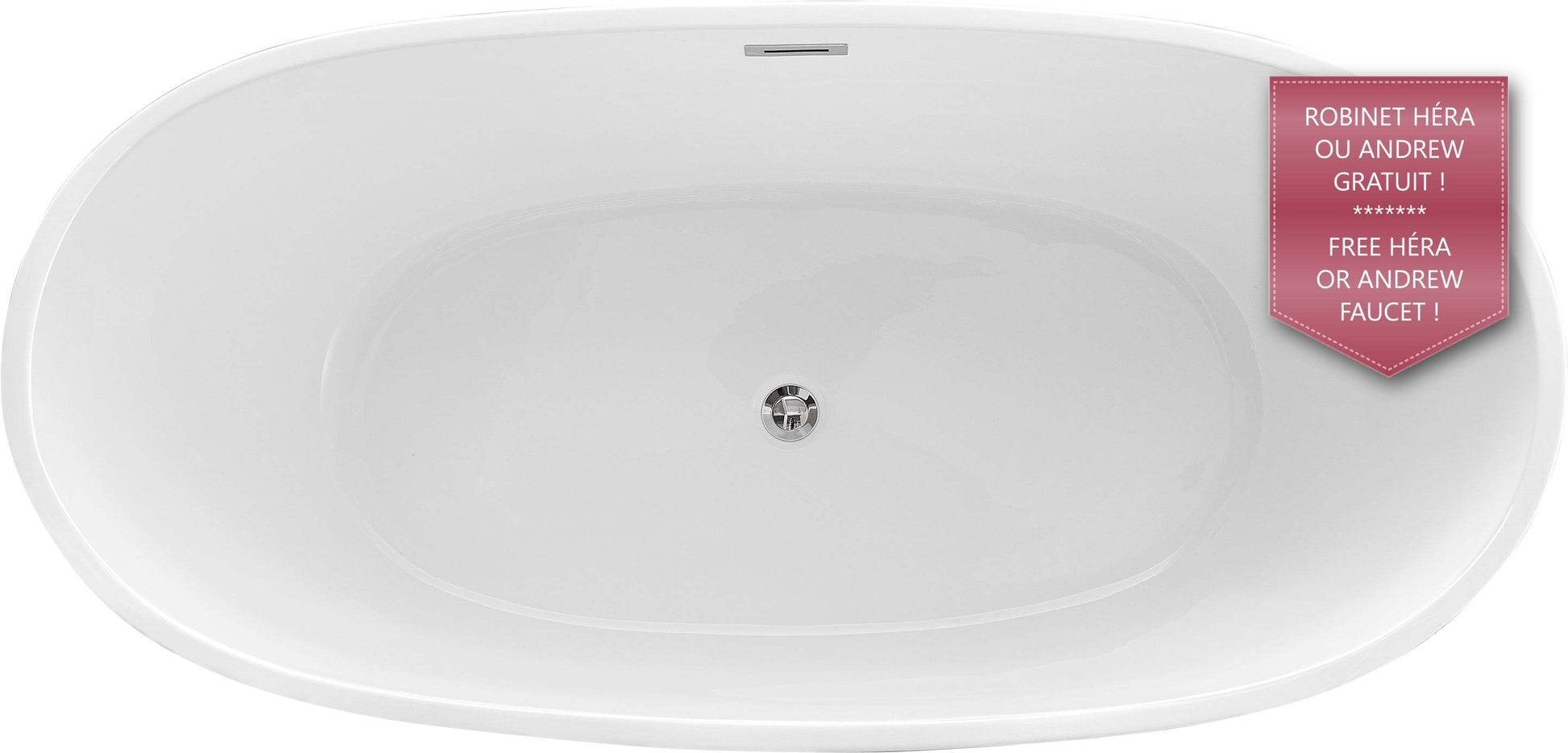 Evos Boutiques 63 in sleek freestanding tub looking down
