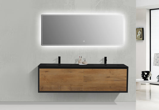 Flores 75'' - Matte Black + F.Oak