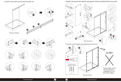 Evos Boutiques black shower door manual 8