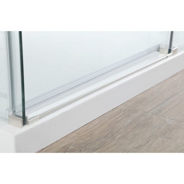 Evos Boutiques chrome 60 x 32 in front panel, side panel and base corner