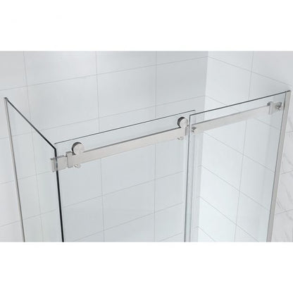 Evos Boutiques chrome 60 x 32 in front panel, side panel and base looking down