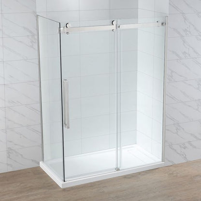 Evos Boutiques chrome 60 x 32 in front panel, side panel and base side looking down