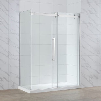 Evos Boutiques chrome 60 x 32 in front panel, side panel and base side view