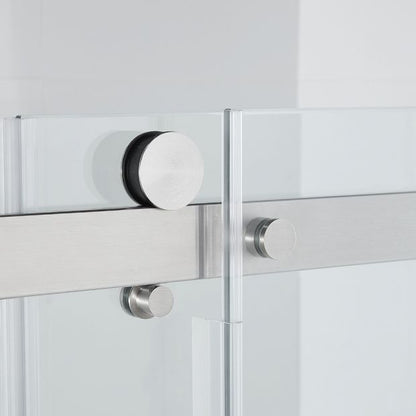 Evos Boutiques chrome 60 x 32 in front panel, side panel and base zoomed in