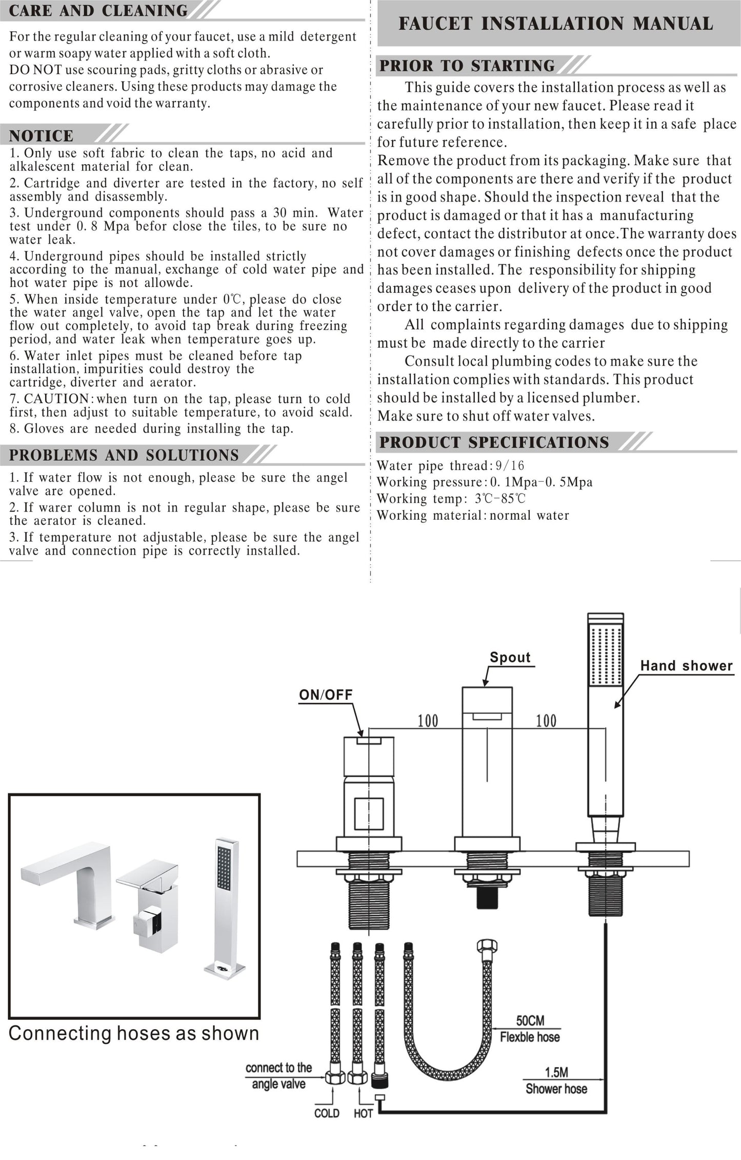 Evos Boutiques deck-mounted bath faucet installation