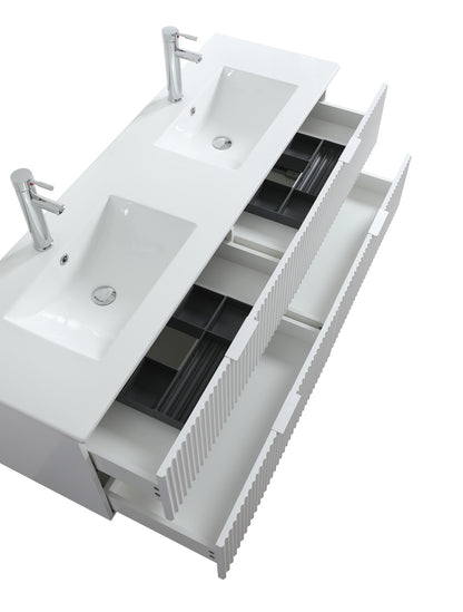 Evos_Brand_Segreto double vanity top view & opened drawers.