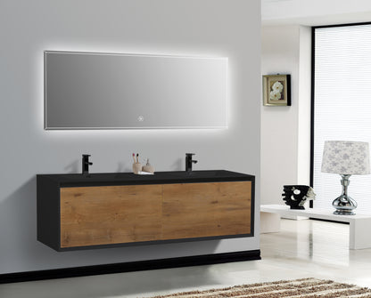 Flores 75'' - Matte Black + F.Oak