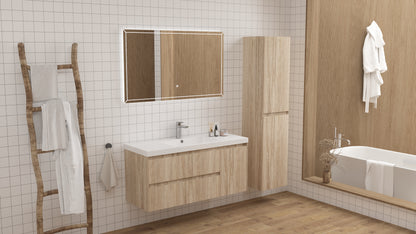 vanite simple chene pale installation murale flottante 