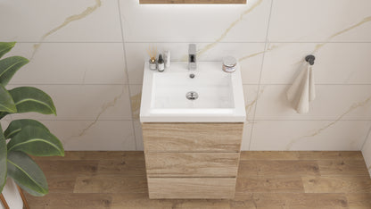 mitag 24" chene pale 3 tiroirs vanite autoportant 