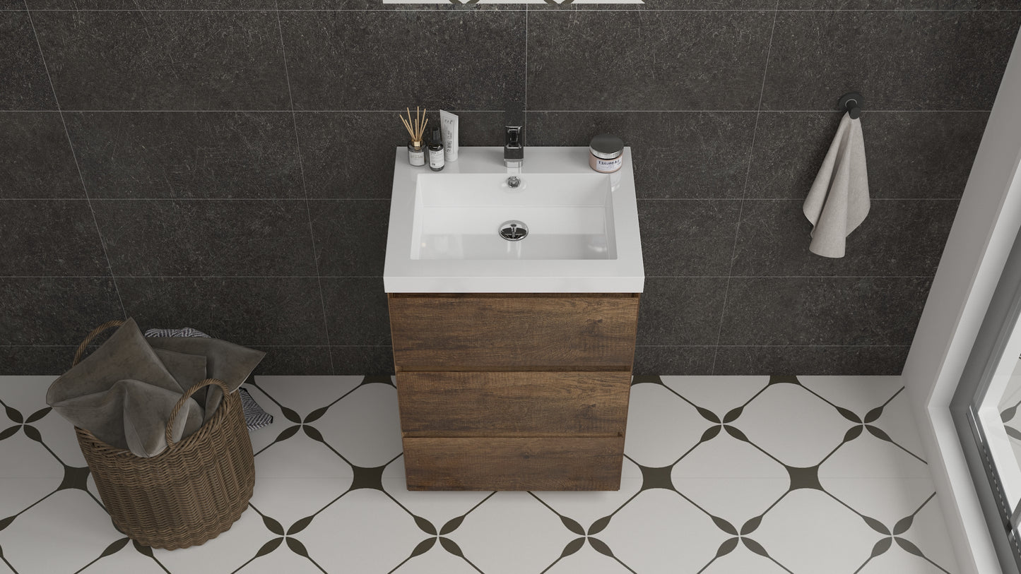 mitag 24" noyer 3 tiroirs vanite autoportant 