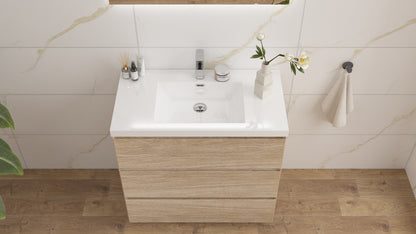 mitag 36" chene pale 3 tiroirs vanite autoportant