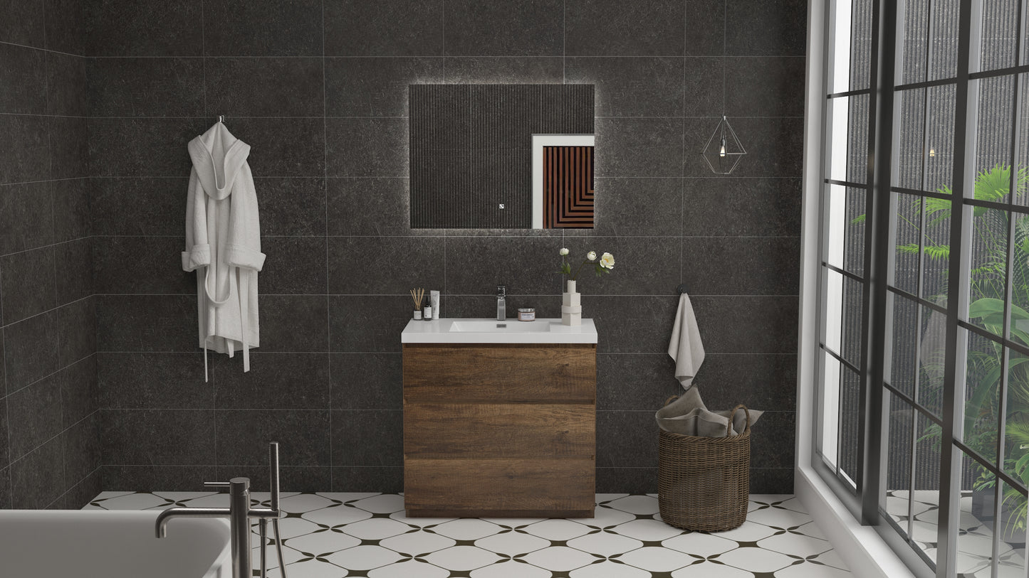 mitag 36" noyer 3 tiroirs vanite autoportant