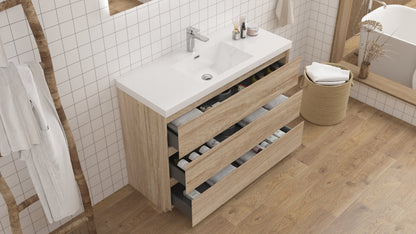 mitag 48" chene pale 3 tiroirs vanite autoportante 