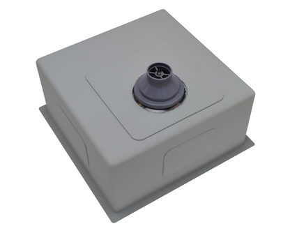 Évier en acier inoxydable noir Nano de 23 po, calibre 16, avec grille